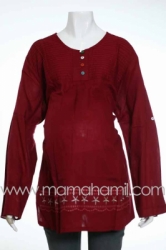 baju hamil jumbo muslim kancing warna merah  BHJ 50  large